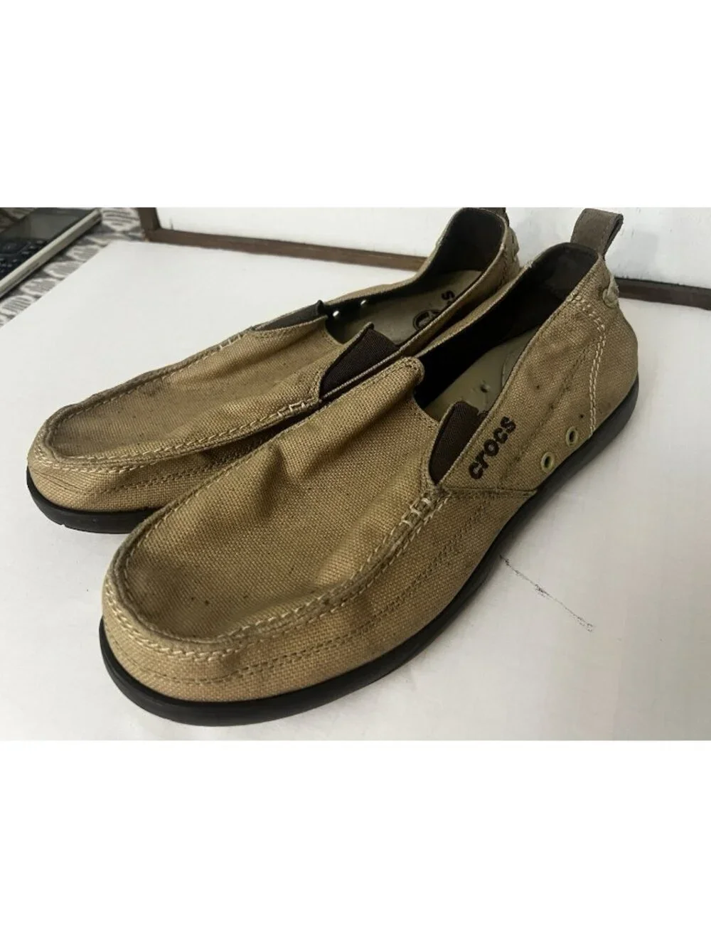 Crocs Walu Men Canvas Slip On Loafers Casual Walking Shoes Size 11